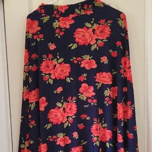 Floral Navy and Red Skirt